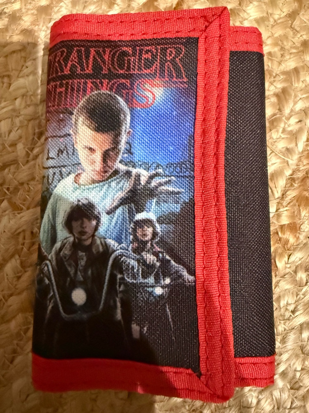 Stranger Things Nylon Black Red Trifold Wallet